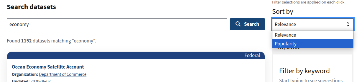 Data.gov catalog dataset sidebar info