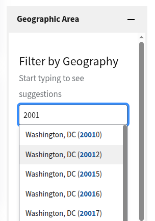 Data.gov catalog seach by location